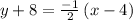 y+8=\frac{-1}{2}\left(x-4\right)