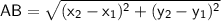 \sf AB=\sqrt{(x_2-x_1)^2+(y_2-y_1)^2}