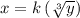 x = k \:  (\sqrt[3]{y} )