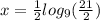 x =  \frac{1}{2}  log_{9}( \frac{21}{2} )  \\