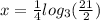 x =  \frac{1}{4}  log_{3}( \frac{21}{2} )  \\