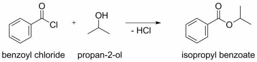 Predict the organic product formed when bzcl reacts with isopropyl alcohol. bzcl = benzoyl chloride.