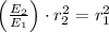 \left(\frac{E_{2}}{E_{1}} \right)\cdot r_{2}^{2}= r_{1}^{2}
