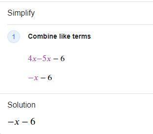 Simplify these expressions:

1. 2x + 8x 
2. (5y) - 10y 
3. W + 14w - 6w 
4. 4x - 5x -6