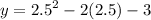 y =  {2.5}^{2} - 2(2.5) - 3