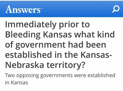 (tco 3) immediately prior to bleeding kansas, what kind of government had been established in the ka