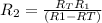 R_2 = \frac{R_TR_1}{(R1-RT)} \\