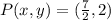 P(x,y) = (\frac{7}{2},2)