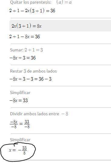 Evaluate this
expression:
36=(2+1)-2x(3+1)