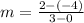 m=\frac{2-\left(-4\right)}{3-0}
