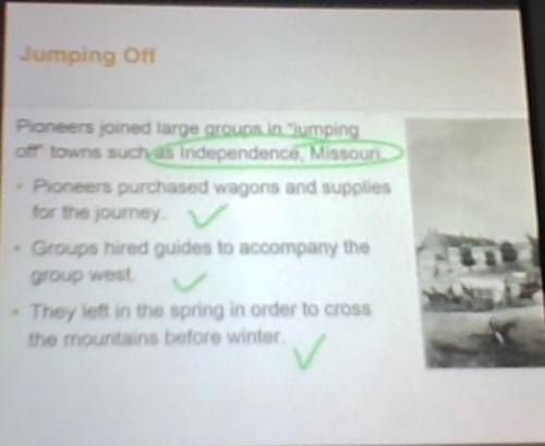 Pioneers began their Oregon Trail journey at jumping-off towns most likely to

a..buy land in the we