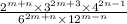 \frac{2^{m + n}\times 3^{2m + 3} \times 4^{2n -1}}{6^{2m + n}\times 12^{m - n}}