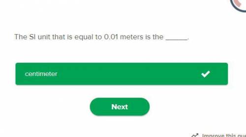 The SI unit that equals 0.01 meters is