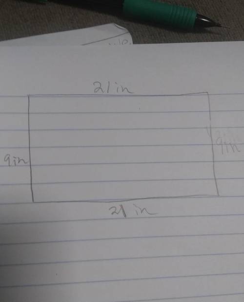 Please help! I need this as soon as possible!

The drawing of a movie screen is 21 inches long and 9