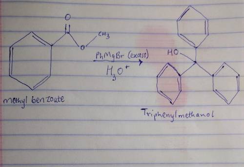 Draw the structural formula for the principal organic product formed in the reaction of methyl benzo