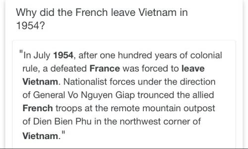 Why did france give vietnam in 1954?