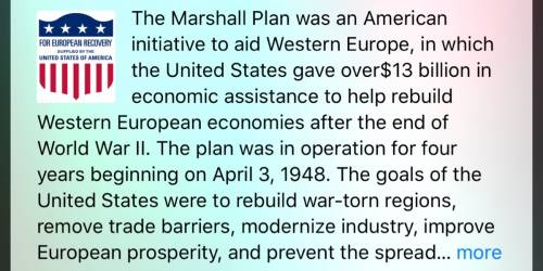 What was the marshall plan?  (history)