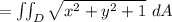 = \iint_D \sqrt{x^2 +y^2 +1 } \ dA