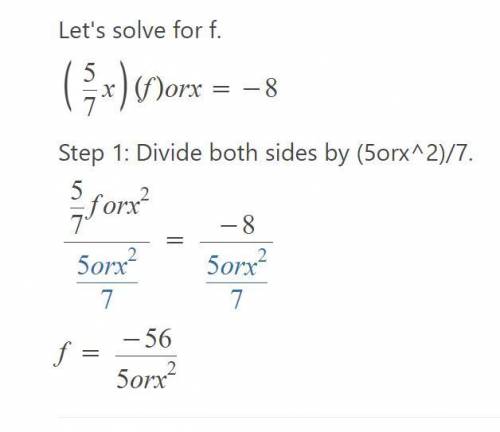 What is 5/7x for x = -8