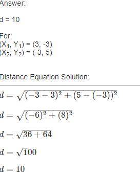 Find the distance between the two points rounding to the nearest tenth (if necessary).

(3,-3) and (
