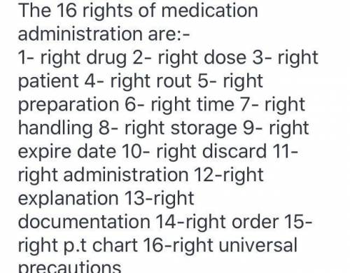 16 rights of medications