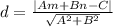 d = \frac{|Am+Bn-C|}{\sqrt{A^2+B^2}}