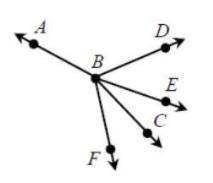 If the measure of angle DBC = (12x - 3), the measure of angle DBE = (5x + 12), and the measure of an