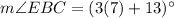 m\angle EBC=(3(7)+13)^\circ