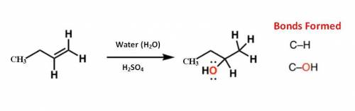 What type of reaction mechanism accounts for the reaction of an alkene with aqueous acid to give an
