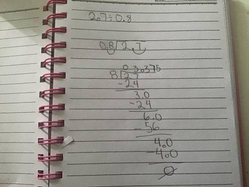 Can someone please explain how to solve 2.7÷0.8 step by step please