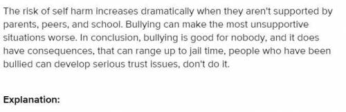 How can bullying makes the people feel bad 5 paragraphs