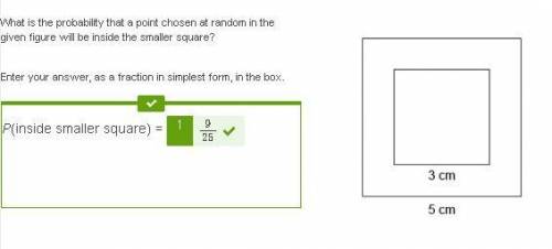 What is the probability that a point chosen at random in the given figure will be inside the smaller