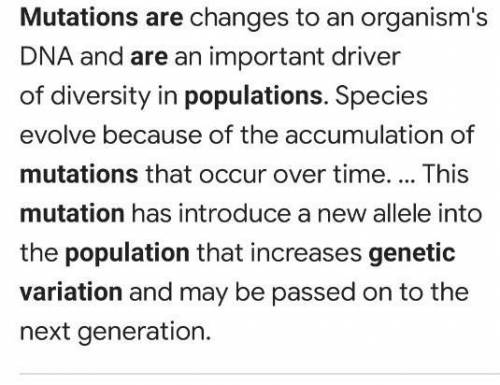 How do genetic mutations lead to variation in a
population?