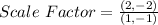 Scale\ Factor = \frac{(2,-2)}{(1,-1)}