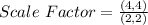 Scale\ Factor = \frac{(4,4)}{(2,2)}