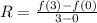 R = \frac{f(3) - f(0)}{3 - 0}