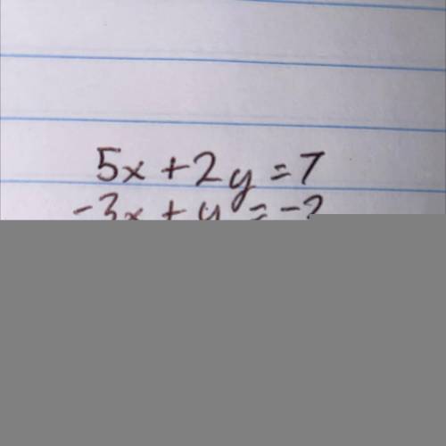 Solve the system by the elimination method.

5x+2y=7
3x-y=2
SHOW YOUR WORK
please help