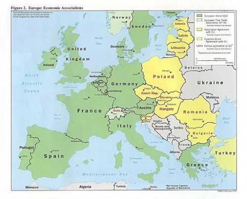 Western Europe is located to the .

 A.
east of the Atlantic Ocean
B.
west of the Arctic Ocean
C.
so