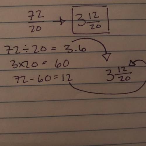 Whats 72/20 as a proper fraction... im lazy.