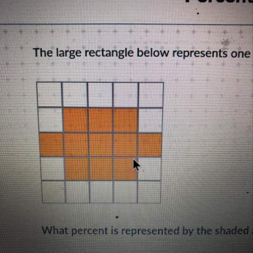The large rectangle below represents one whole. what percent is represented by the shaded area?