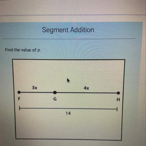 Find the value of x. segment addition