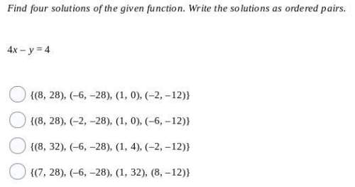 Find four solutions of the given function. write the solutions as ordered pairs. 4