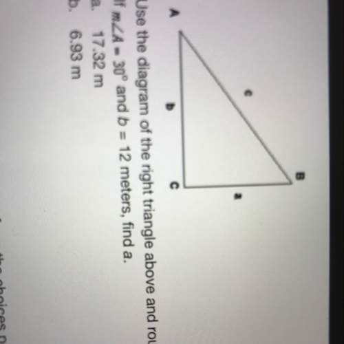 Use the diagram of the right triangle above and round your answer to the nearest hundredth. if m