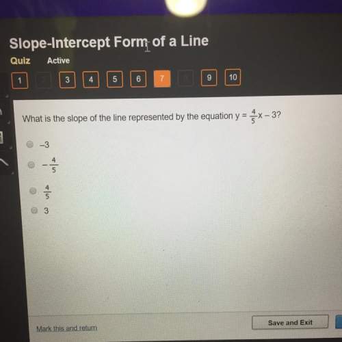 What is the slope of the line represented by the