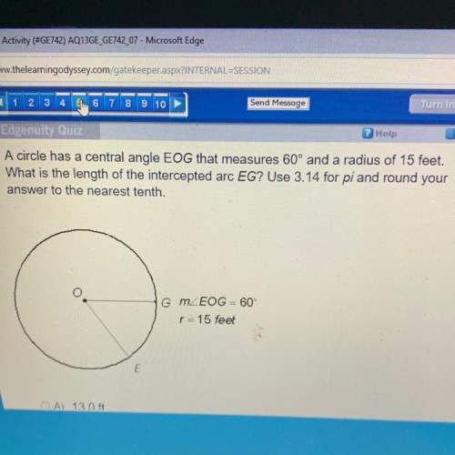 What is the length of the intercepted arc eg ?