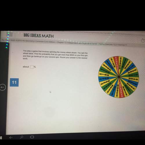 You play a game that involves spinning the money wheel shown. you spin the wheel twice find the prob