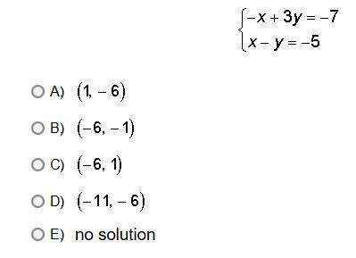 Use the substitution method to find the solution to the system of linear equations.