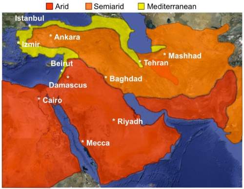 Worth 18 points this map shows the climate of the middle east (southwest asia) and part of nor