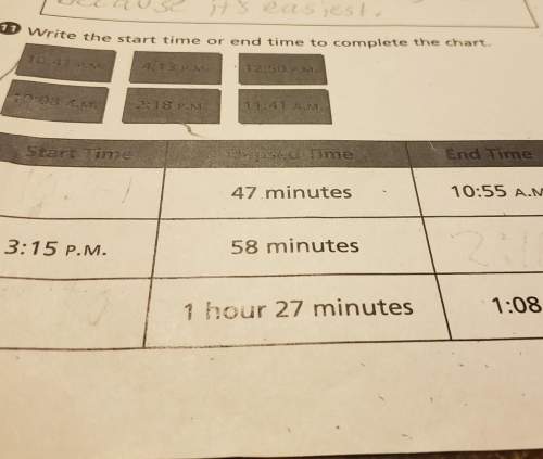 Write the start time or end time to complete the chart (btw look at the full picture)