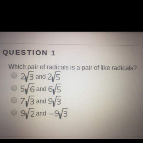 Which pair of radicals is a pair of like radicals?  (see image) !